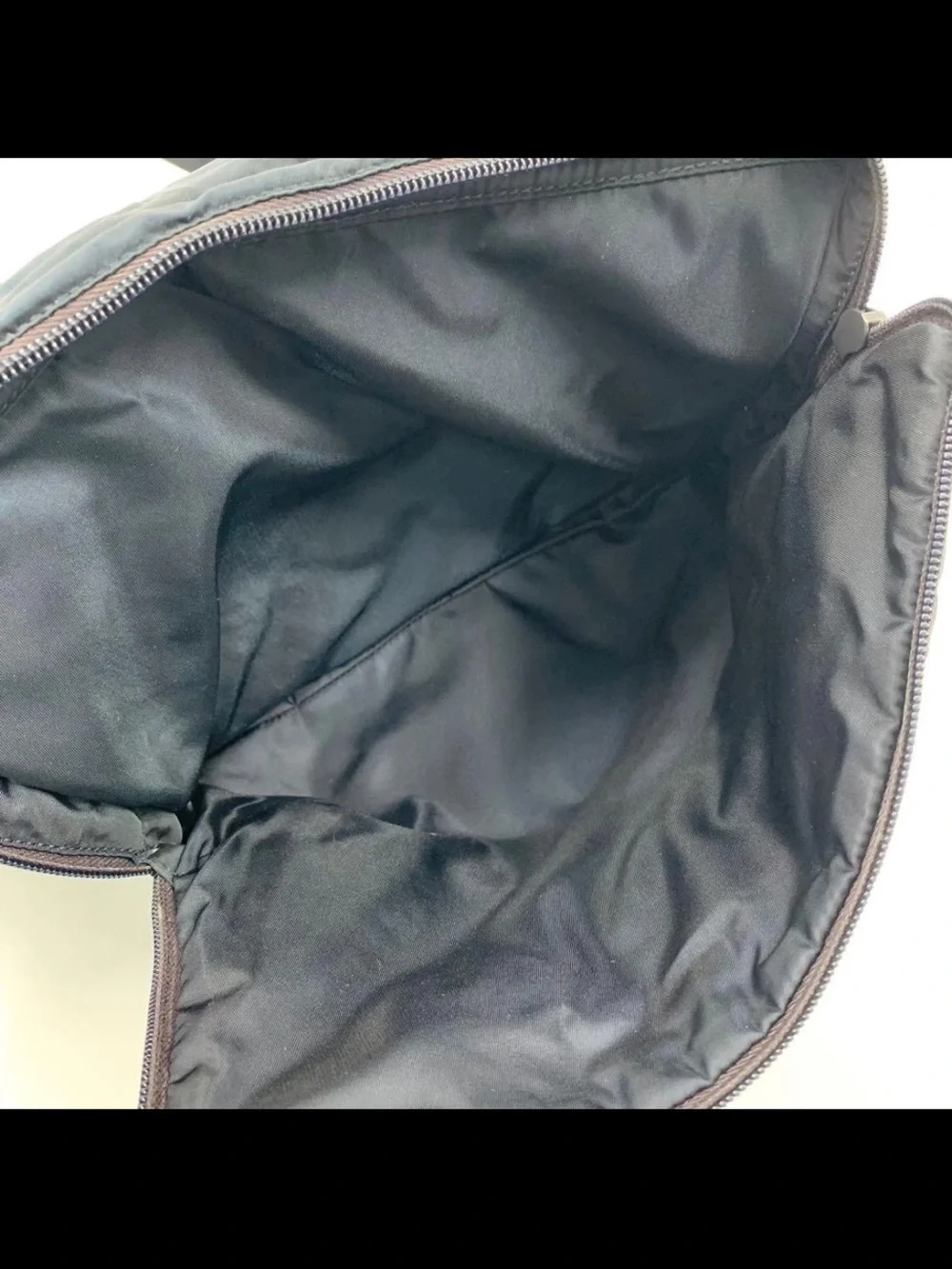 Prada Navy Nylon Messenger Bag with Triangular Logo